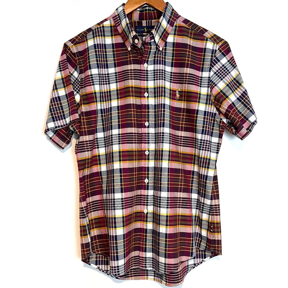 Ralph Lauren Plaid Short Sleeve Button Down Shirt